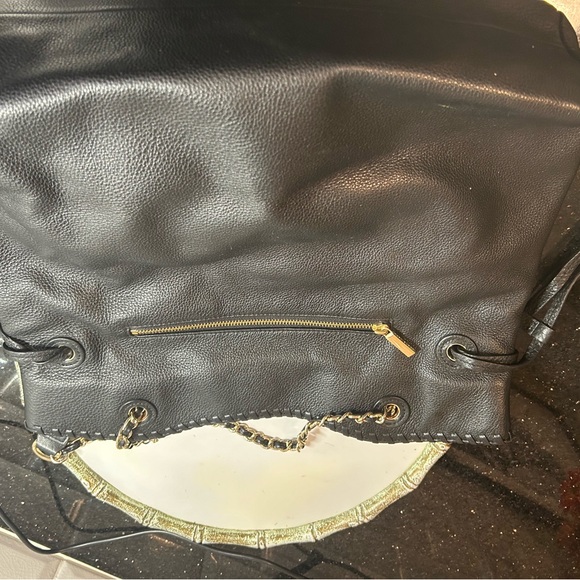 Tory Burch Marion Black Pebbled Leather Whipstitch Tote MSRP $595 Now $103 - Picture 3 of 15